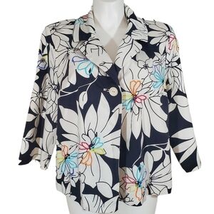 Trenz Woman Floral Embroidered Blazer Jacket